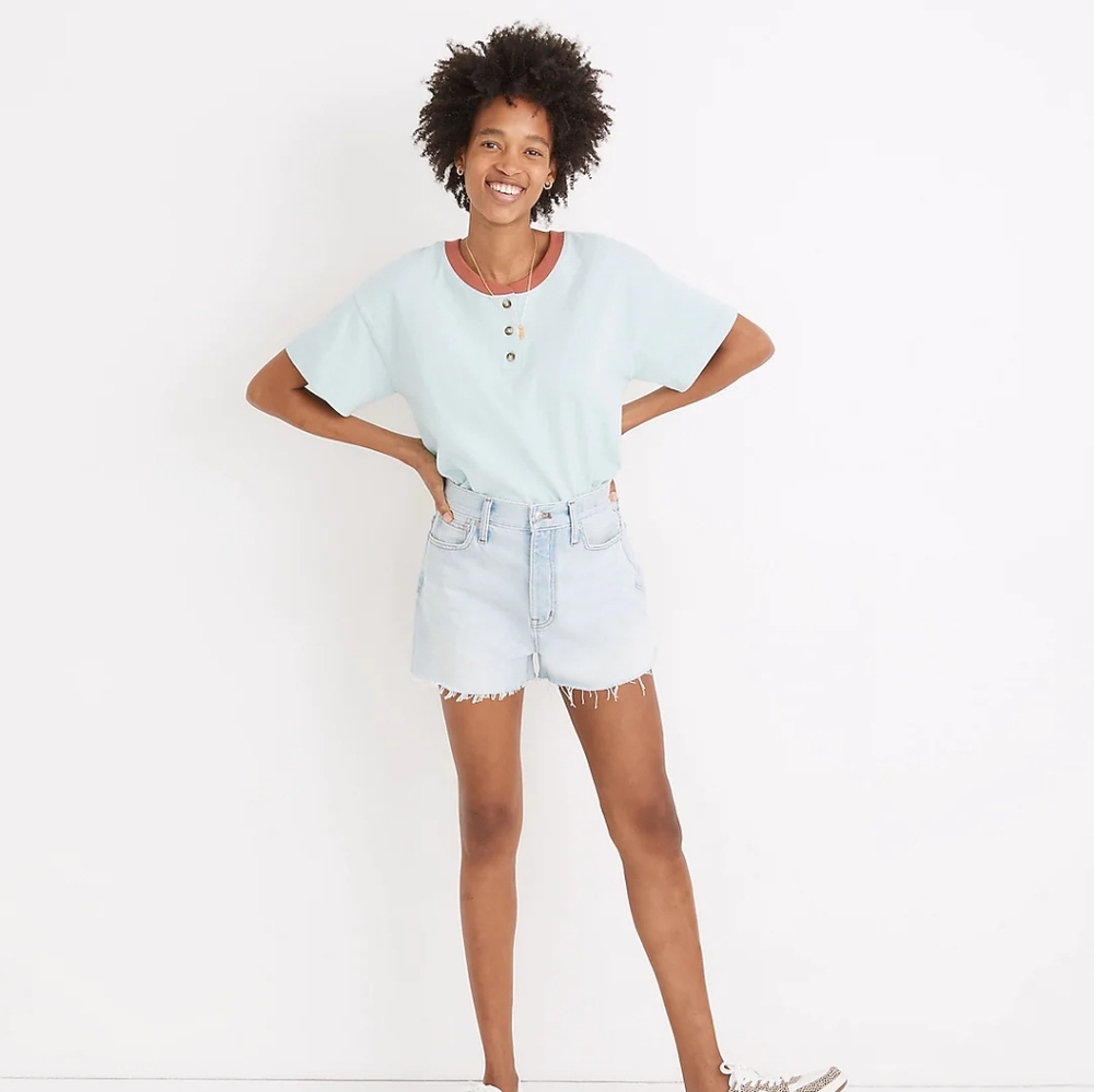 Madewell Mom Jean Short in Fitzgerald Wash
